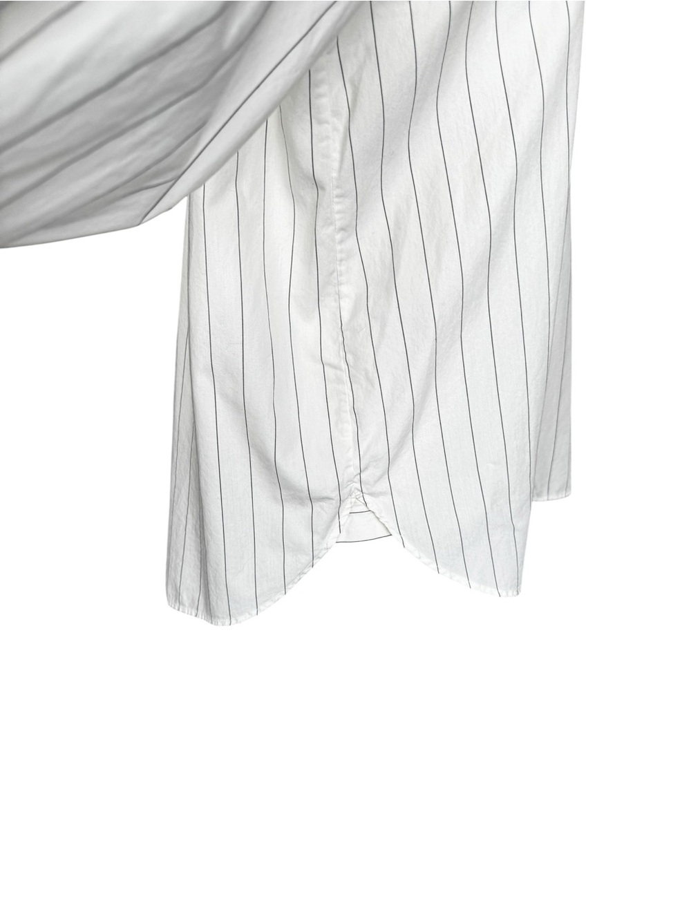 Sézane Max Shirt in Fine Dark Navy Stripes FR: 34 US: 2/XS - Picture 8 of 12